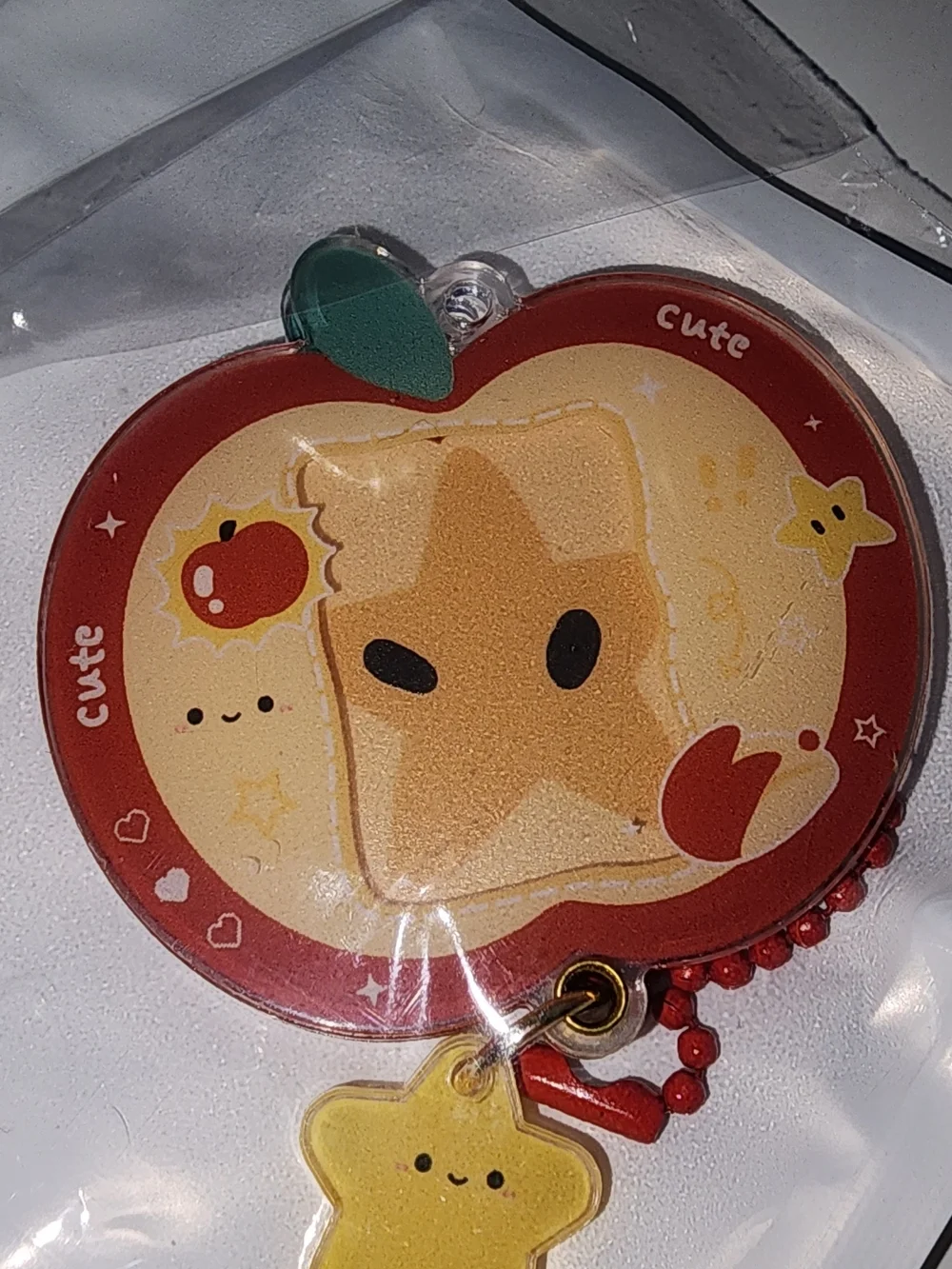 🍎Cute Red Apple Star Keychain/card/pic 📸 Holder